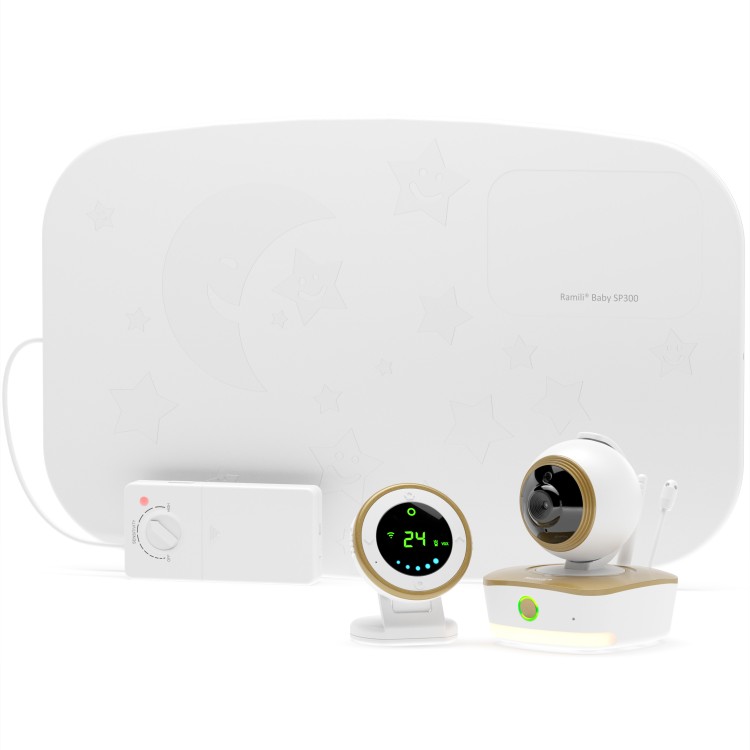 3-в-1 Wi-Fi Full HD радио-видеоняня с монитором дыхания Ramili Baby RV1800SP с повышенной дальностью